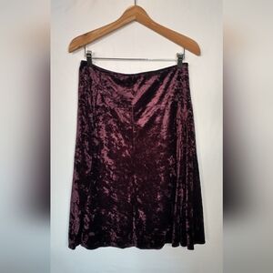 Y2K Witchy Apostrophe Crushed Velvet A-Line Skirt in Deep Purple Small